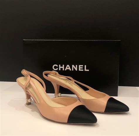 chanel classic two tone shoes|chanel heels price.